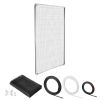 Magnetic Window Screen, 58.27 x 39.17 inch PVC and Fiberglass Mesh, White Frames with Black Magnetic Strip and Wind Clips