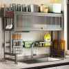 Over the Sink Dish Drainer Drying Rack 3 Tier Over Sink Dish rack for a Tidy Kitchen Sink Shelf Organized Space-Saving Dish Rack with Cover for Dishes