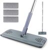 Flat Mop with 3 Pads, Microfiber Mops for Floor Cleaning Adjustable Handle 29-49, Dust Mop for Hardwood Floors