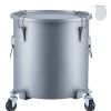 Fryer Grease Bucket, 10 Gal Oil Disposal Caddy with Caster Base, Carbon Steel Rust-Proof Coating, Oil Transport Container with Lid, Lock Clips