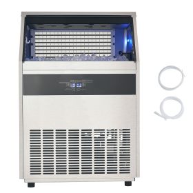 Commercial Ice Maker Machine, 440lbs/24H Ice Maker Machine with 130lbs Storage Capacity, 160 Ice Cubes in 15 Minutes