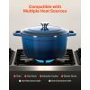 Enameled Cast Iron Dutch Oven, 6 Quart Pot with Lid and Dual Handles, Heavy-Duty Durable Cookware Pan, Oven Induction Compatible up to 500 F