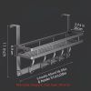 2PCS Over The Door Organizer with Metal Storage Shelves, Easy Install Door Hanging Rack for Bathroom Bedroom Kitchen Pantry