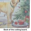 Labrador Retriever Christmas Cookies Glass Cutting Board Decorative Tempered Glass Kitchen Cutting and Serving Board Large Size Chopping Board
