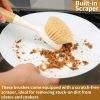 2 Pack Kitchen Dish Brush Bamboo Handle Dish Scrubber Built-in Scraper, Scrub Brush for Pans, Pots, Kitchen Sink Cleaning