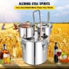 Alcohol Still, 13.2Gal / 50L Stainless Steel Water Alcohol Distiller Copper Tube Home Brewing Kit Build-in Thermometer for DIY Whisky Wine Brandy