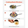 Egg Poacher Pan, 4-Cup Poached Egg Maker, Stainless Steel Poaching Pan and Frying Skillet, with 4 Nonsitck Detachable Large Cups, Lid