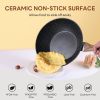17 Pcs Non-Stick Pots and Pans, Non-toxic Kitchen Cooking Set with Stay-Cool Handles, Black