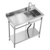 Stainless Steel Utility Sink, Free Standing Single Bowl Commercial Kitchen Sink with Faucet, 39.4 x 19.7 x 37 in