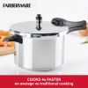 Pressure Cooker 6 Quart Aluminum Stovetop Pressure Cooker, Induction Compatible, Metal Utensil Safe, Silver