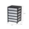 5 Drawers Scrapbook Plastic Rolling Storage Cart with Organizer Top with Casters,Black