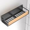 4 Pack Magnetic Spice Storage Rack Organizer for Refrigerator and Oven, Wood Fridge Organizers and Storage