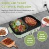 2-in-1 Electric Hot Pot & Grill Combo, Dual Separate Temperature Control, Non-Stick Die-Cast Aluminum, Overheat Protection