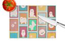 NEW Lots of White Pomeranian Glass Cutting Board Decorative Tempered Glass Kitchen Cutting and Serving Board Large Size Chopping Board