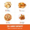 12-IN-1 Air Fryer Toaster Oven, 25L Convection Oven, 1700W Stainless Steel Toaster Ovens Countertop Combo with Grill, Pizza Pan, Gloves