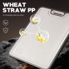 Double-sided titanium straw cutting board, 15 inches * 10 inches, kitchen cutting board, non-toxic cutting board, suitable for meat and vegetables