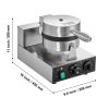 Commercial Waffle Maker, 1230W Round Waffle Baker Machine, Non-Stick Stainless Steel Belgian Waffle Iron with Temperature and Time Control, Handle
