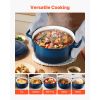 Enameled Cast Iron Dutch Oven, 6 Quart Pot with Lid and Dual Handles, Heavy-Duty Durable Cookware Pan, Oven Induction Compatible up to 500 F