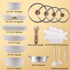 17 Pcs Non-Stick Pots and Pans, Non-toxic Kitchen Cooking Set with Stay-Cool Handles, Beige