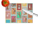 NEW Lots of Flashy Fawn Boxer Glass Cutting Board Decorative Tempered Glass Kitchen Cutting and Serving Board Large Size Chopping Board