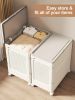 Large Capacity Waterproof Storage Bin with Wheels, Heavy Duty Rolling Storage Container with Lid