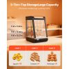 3-Tier Commercial Food Warmer Display, 800W Food Display Warmer with LED Light, Top Storage and Adjustable Shelves, 86-185 Fahrenheit Steam Heating