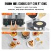 Electric Ice Cream Cone Maker, Commercial 1230W Waffle Cone Machine, Non-Stick Stainless Steel Egg Roll Mold, with Temperature and Time Control