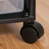 5 Drawers Scrapbook Plastic Rolling Storage Cart with Organizer Top with Casters,Black