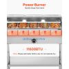 Commercial Propane Steam Table, 5 Food Pans & 3 Condiment Pans, LP Gas Outdoor Soup Warmer with Drain Valve and 3" Wheels