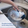Sink and Dish Scrub Brush, Kitchen Washing Scrubber for Hard-to-Reach Corners, Small Cleaning Supplies, Non-Scratch Bristles, Glassware, Pots, Pans
