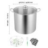 21 QT Canning Pot with Rack and Lid, Stainless Steel Waterbath Canner with Dual Handle and Glass Lid, Compatible with All Cooktops: Induction, Gas