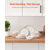 Dinnerware Set, Service for 6 (18 PCS), Round Plates and Bowls Sets, Scratch Resistant Ceramic Dinner Ware