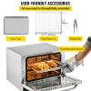 Commercial Convection Oven, 21L/19Qt, Quarter-Size Conventional Oven Countertop, 1440W 3-Tier Toaster with Front Glass Door