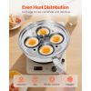 Egg Poacher Pan, 4-Cup Poached Egg Maker, Stainless Steel Poaching Pan and Frying Skillet, with 4 Nonsitck Detachable Large Cups, Lid