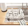 Expandable Dish Rack with Utensil Holder for Kitchen Countertop, White