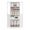 72" Metal Kitchen Pantry Cabinet with Doors & Shelves, Tall Heavy-Duty Adjustable Storage Organizer