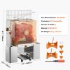 Commercial Orange Juicer Machine, 120W Automatic Juice Extractor, Stainless Steel Orange Squeezer for 20 Oranges Per Minute, with Pull-Out Filter Box