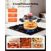 Pressure Cooker, 6.3Qt Pressure Cooker Stainless Steel, Pressures Canner with Steaming Rack, Tempered Glass Lid, Three Pressures Settings for Meat