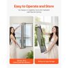 Magnetic Window Screen, 58.27 x 39.17 inch PVC and Fiberglass Mesh, White Frames with Black Magnetic Strip and Wind Clips