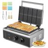 Commercial Waffle Maker, 10PCS Rectangle Waffle Baker Machine, 1550W Non-Stick Stainless Steel Belgian Waffle Iron with Temp and Time Control, Handle