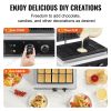 Commercial Waffle Maker, 10PCS Rectangle Waffle Baker Machine, 1550W Non-Stick Stainless Steel Belgian Waffle Iron with Temp and Time Control, Handle