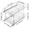 12"Wx21"Dx15"H Pull Out Cabinet Organizer, Heavy Duty Slide Out Pantry Shelves, Steel Roll Out Drawers, Sliding Drawer Storage for Home Under Sink