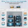 Pots and Pans Organizer for Cabinet 16.61 Height, 8 Tier Pot Organizers Rack with 3 DIY Methods