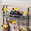 2PCS Over The Door Organizer with Metal Storage Shelves, Easy Install Door Hanging Rack for Bathroom Bedroom Kitchen Pantry