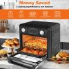 11QT Compact Air Fryer Toaster Oven, 1000W Convection Countertop Oven with Reference Menus, 2-Slice Toaster, Adjustable Time & Temperature