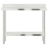 Kitchen Work Table with Backsplash 43.3"x21.7"x36.6" Stainless Steel