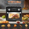 11QT Compact Air Fryer Toaster Oven, 1000W Convection Countertop Oven with Reference Menus, 2-Slice Toaster, Adjustable Time & Temperature