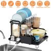 2-Tier 16.65x14.57x13.11in Dish Drying Rack for Kitchen Dish Rack with Drainboard Detachable Kitchen Drainer Organizer Set with Utensil Holder Bowl Ra