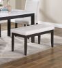 Classic Stylish 5pc Dining Set Kitchen Dinette Faux Marble Top Table Bench and 3x Chairs White Faux Leather Cushions Seats Dining Room