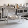 Kitchen Work Table with Backsplash 43.3"x21.7"x36.6" Stainless Steel